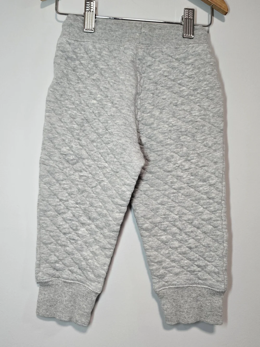 GAP Quilted Cotton Light Gray Kids Jogger Pants